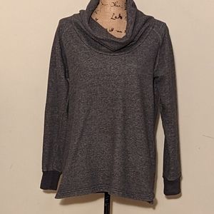 Columbia Gray Cowl Neck Fleece Knit Top Layer Large